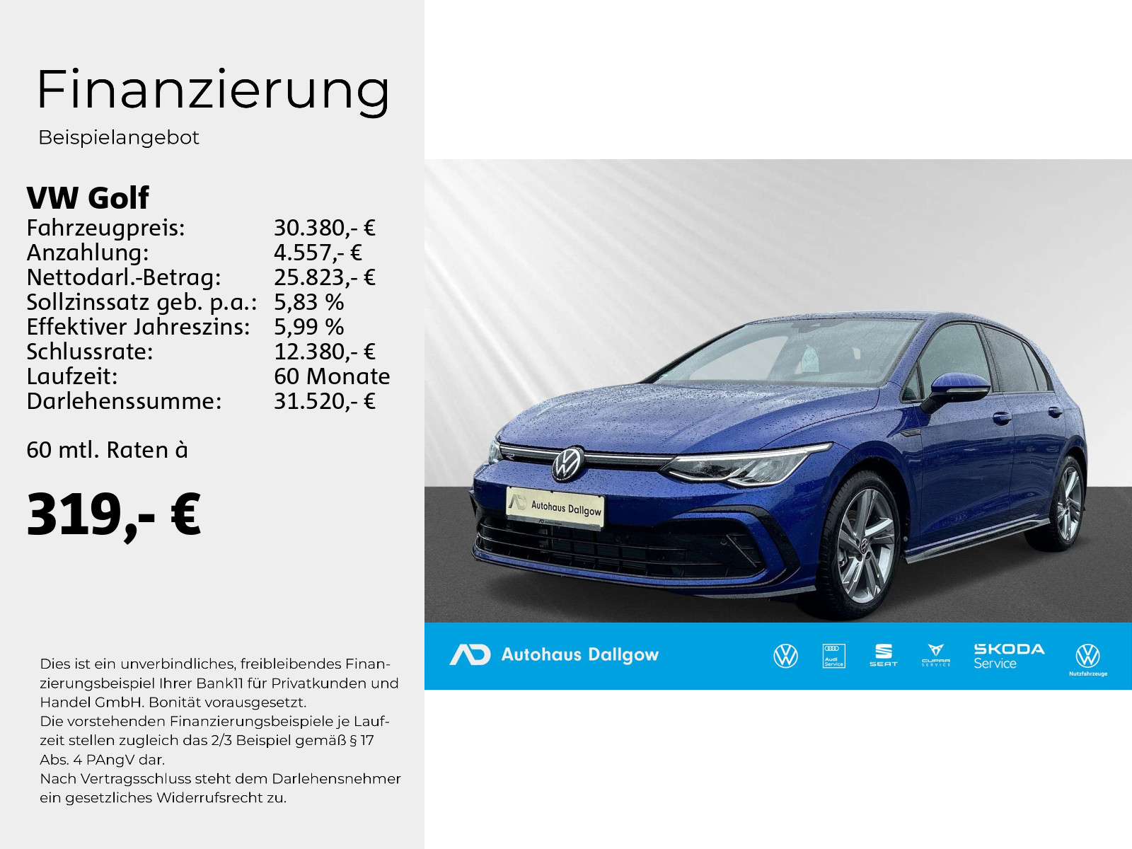Golf R-Line 1,5 l eTSI (150PS) DSG+LED+PDC+Klima