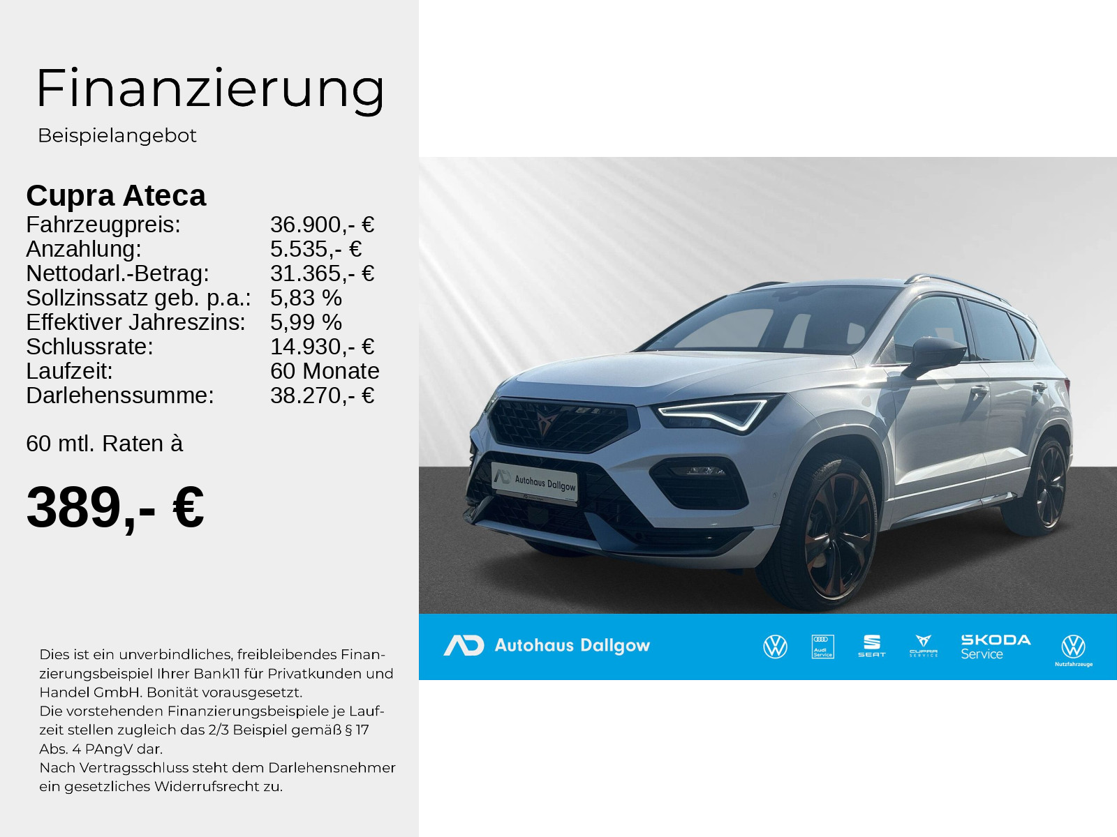 Ateca 2.0 TSI DSG ACC+ RFK+ LED+ Sitzheizung+PDC
