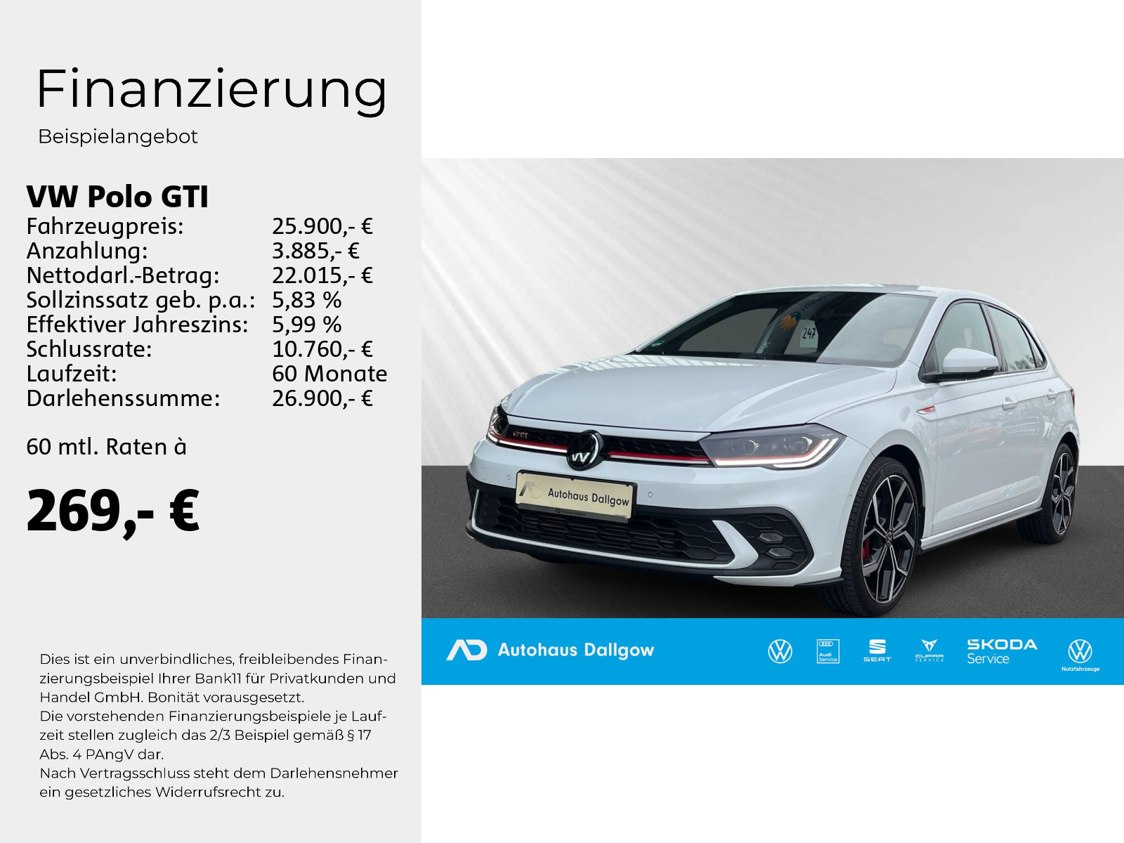 Polo GTI 2,0 l TSI 152 kW (207 PS)+DSG+LED+ PDC+