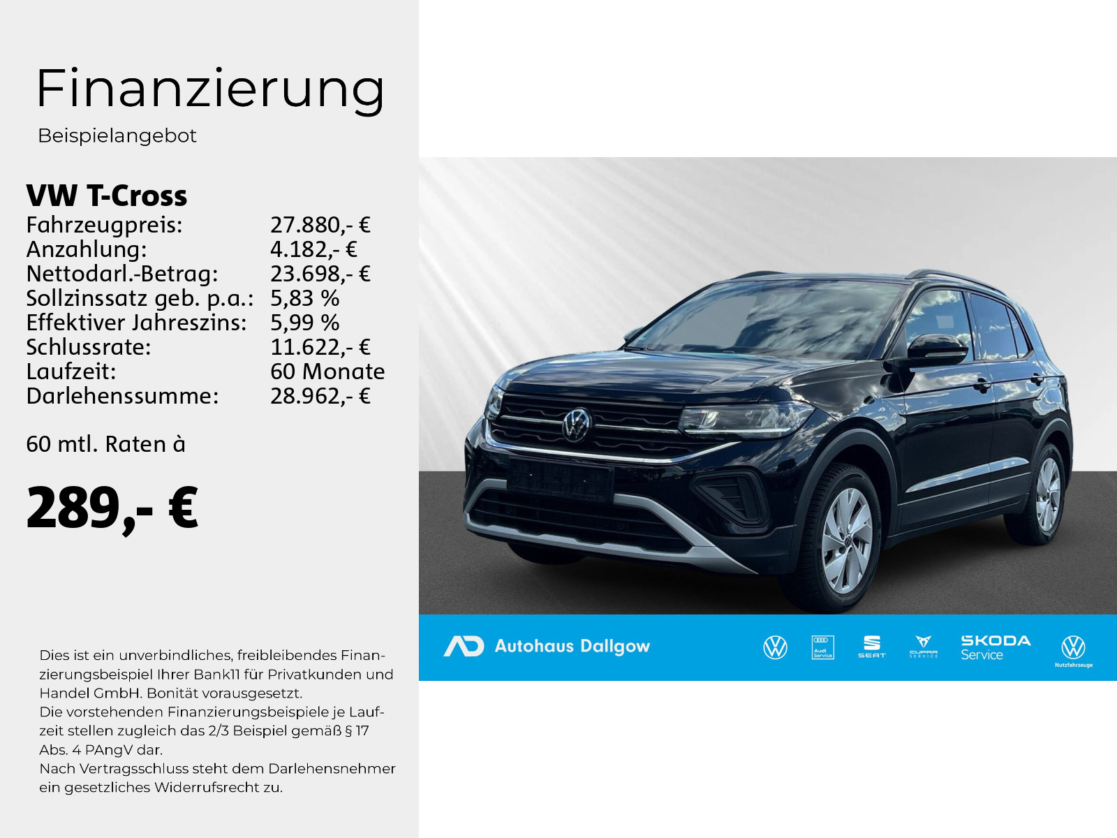 T-Cross Life 1.0 l TSI 116 PS DSG+PDC+LM-Felgen+