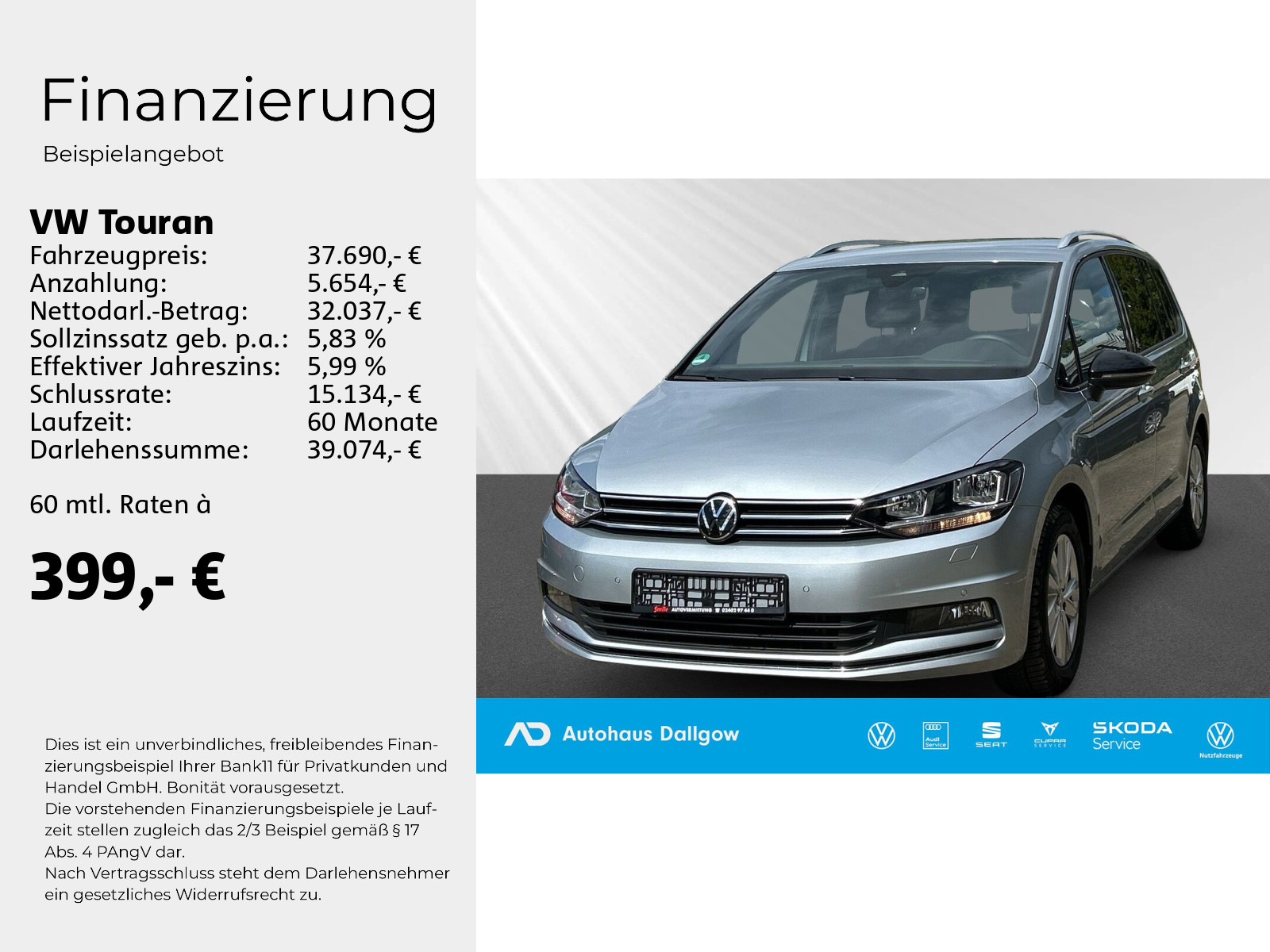 Touran Comfortline Goal 1,5l TSi150PS*DSG+Nav+RFK