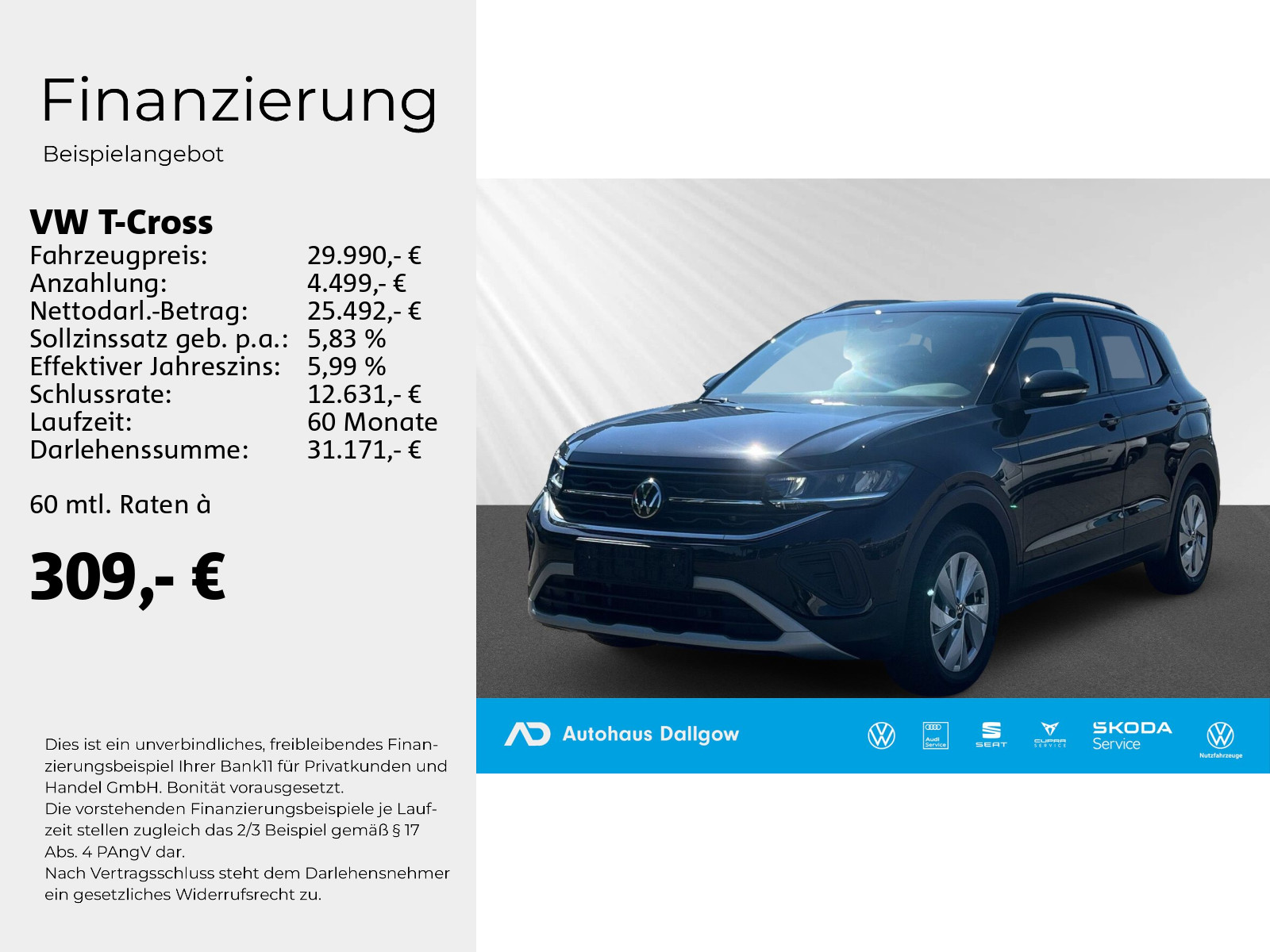 T-Cross Goal 1.5l TSi150PS*DSG+PDC+RFK+Nav+WiRä.