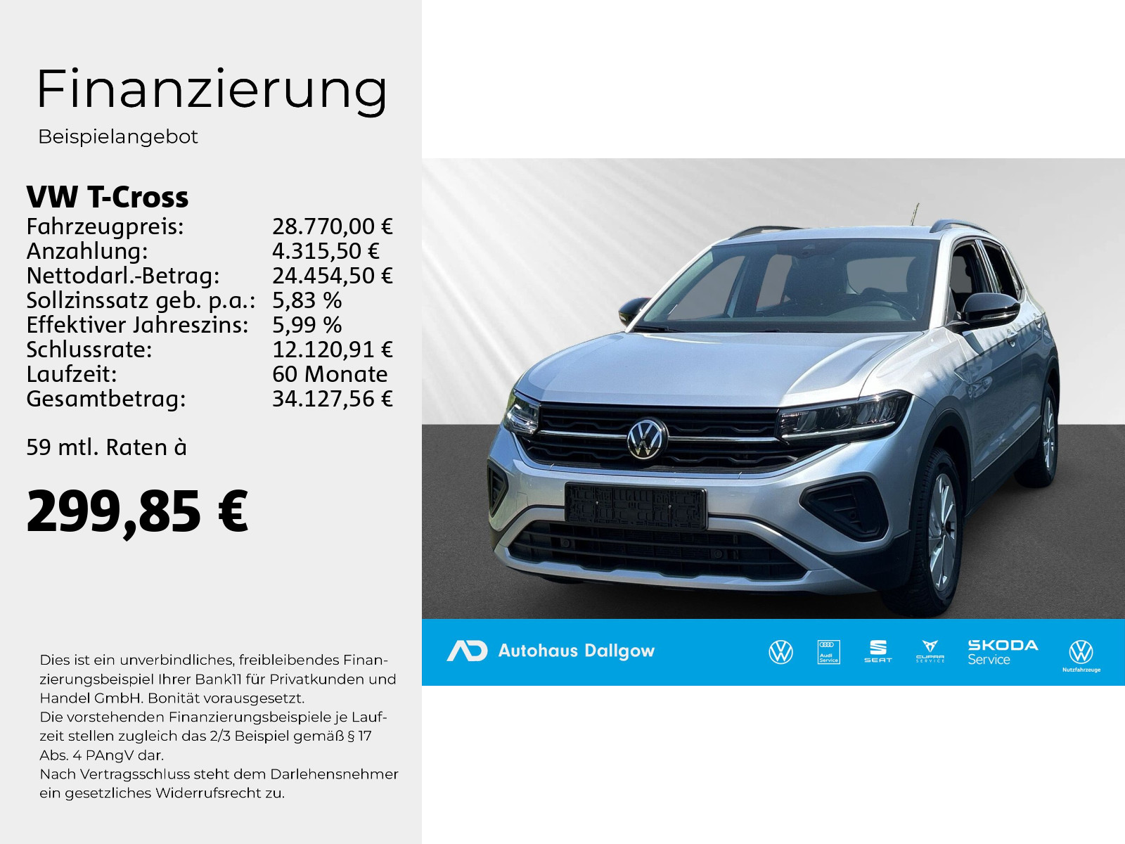 T-Cross Life 1.5 l TSI 150PS DSG PDC+Navi+Klimaa