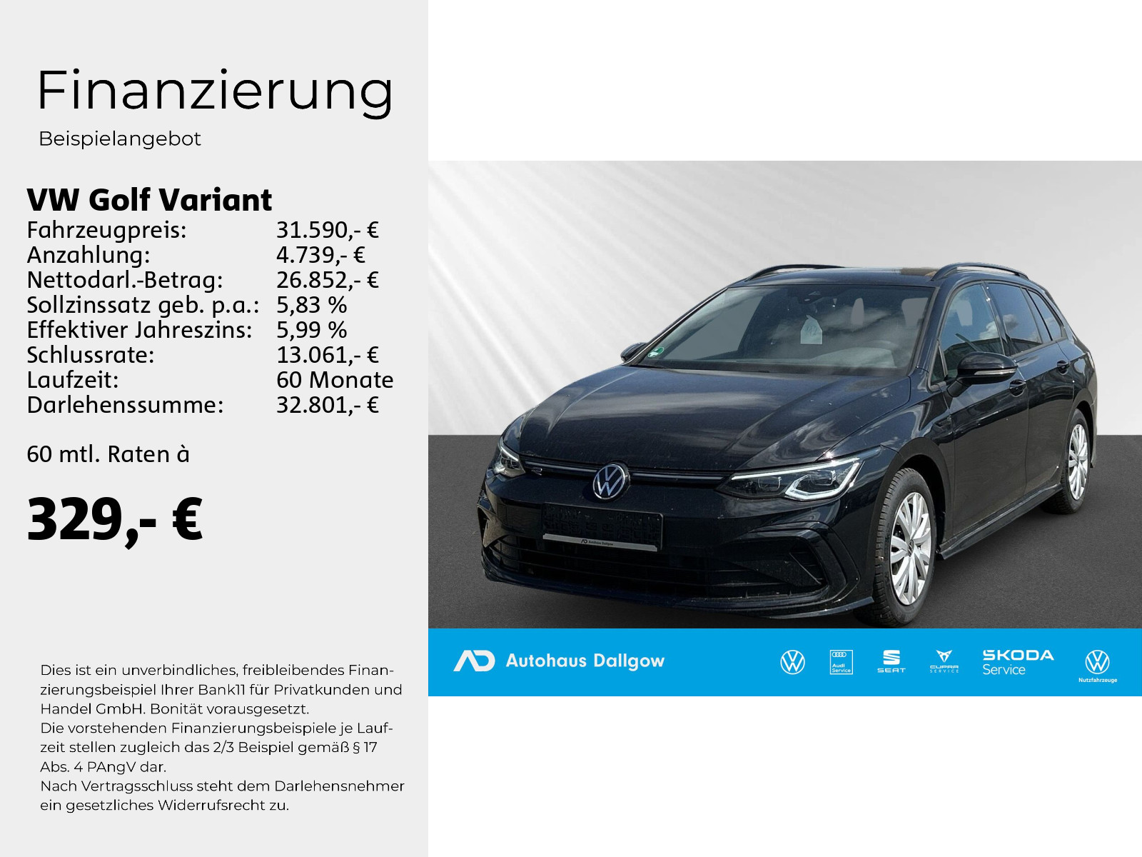 Golf Variant R-Line 1,5 eTSI 130PS DSG+LED+Navi+