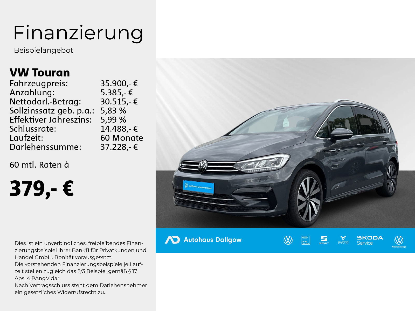 Touran Highline 1,5 l TSI 150 PS DSG+LED+Navig.+