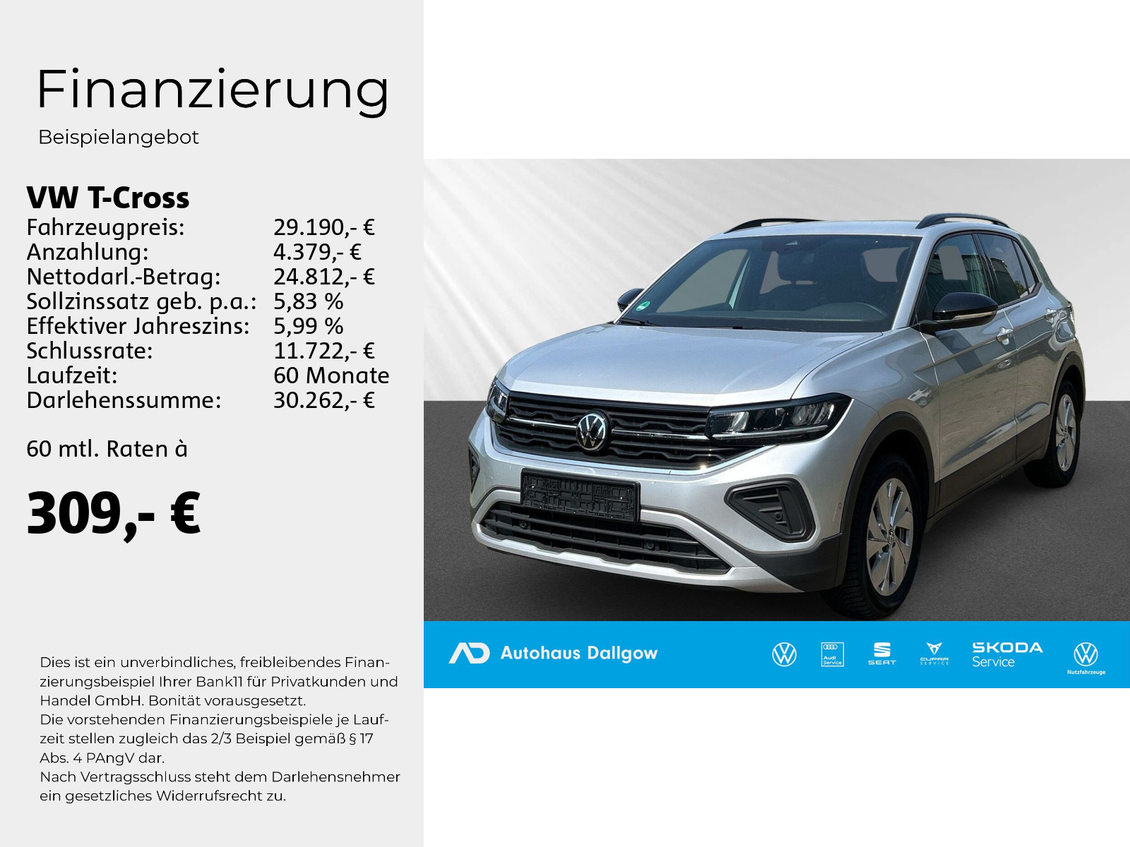 T-Cross Goal 1.5l TSi150PS*DSG+PDC+RFK+Nav+WiRä
