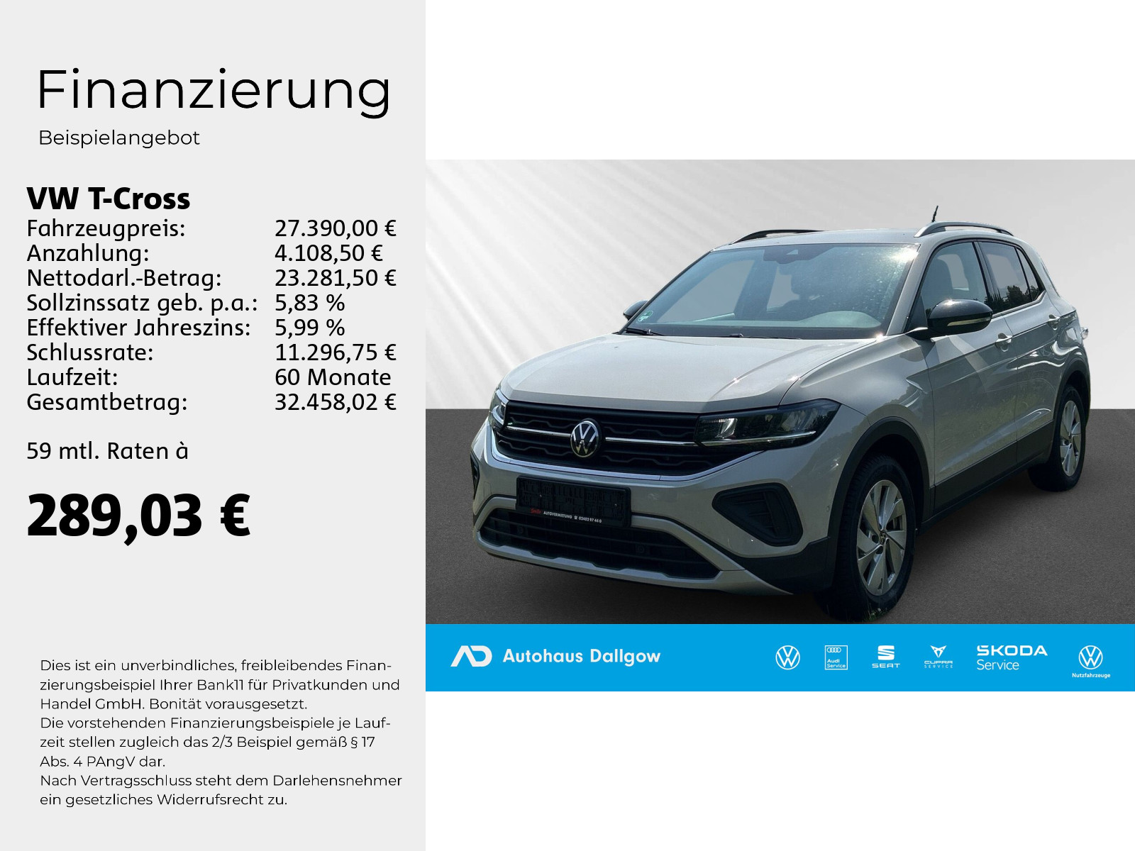 T-Cross GOAL 1.0l TSi 116PS*DSG+PDC+Nav+WiRä+RFK