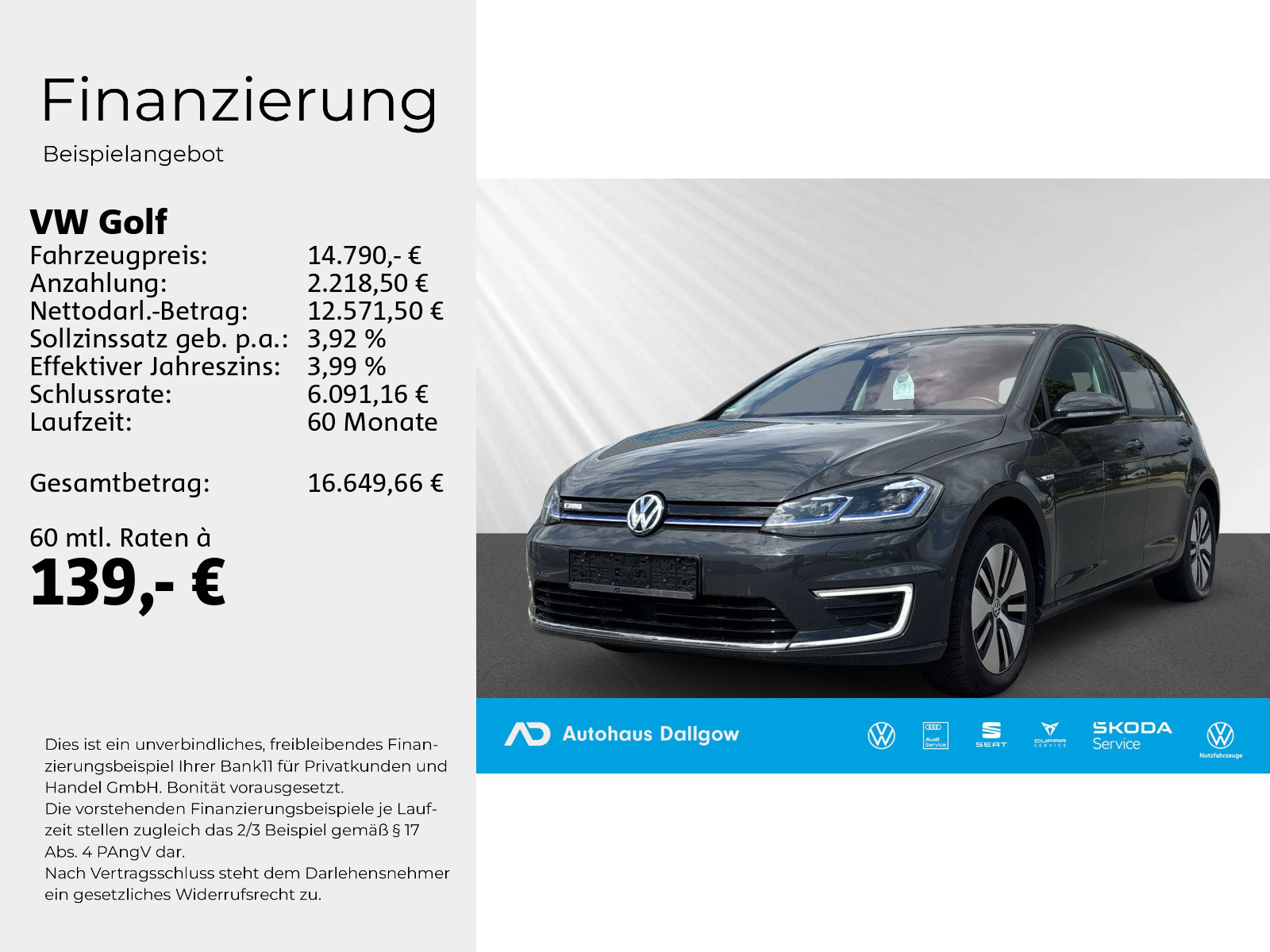 e-Golf 100 kW (136 PS) 1-Gang-Automatik