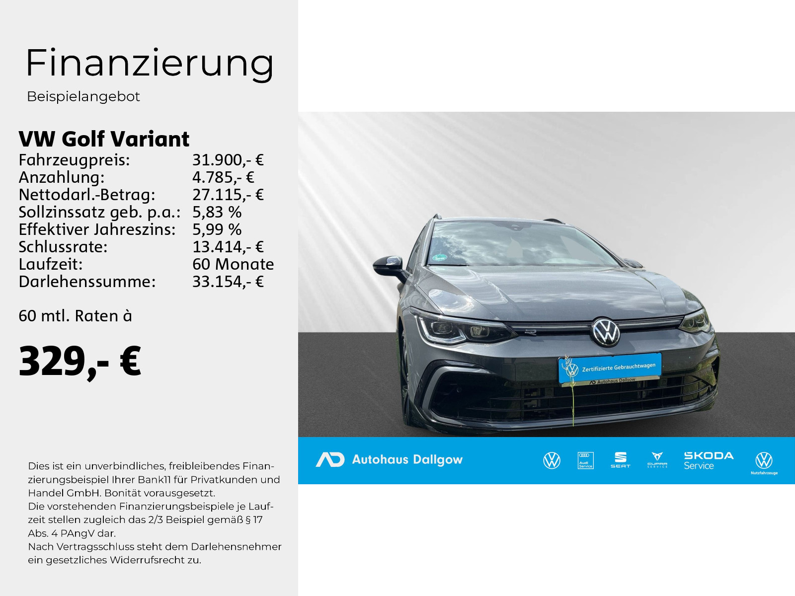 Golf Variant R-Line 1,5 l eTSI OPF 96 kW (130 PS) 7-Gang-Doppelkupplungsgetriebe DSG