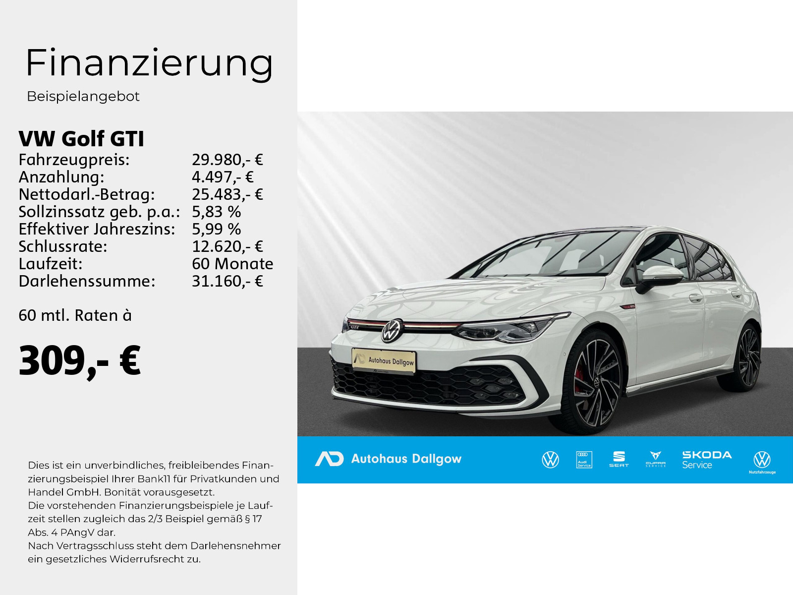 Golf GTI 2,0 l TSI OPF 180 kW (245 PS) 7-Gang-Doppelkupplungsgetriebe DSG