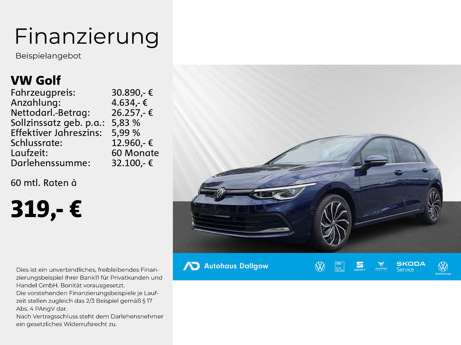 Golf Style 1,5 l eTSI OPF 110 kW (150 PS) 7-Gang-Doppelkupplungsgetriebe DSG