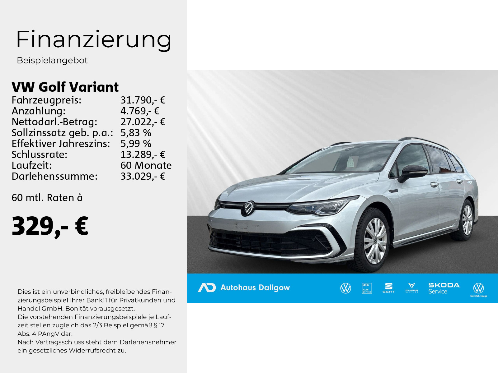 Golf Variant R-Line 1,5 l eTSI OPF 96 kW (130 PS) 7-Gang-Doppelkupplungsgetriebe DSG