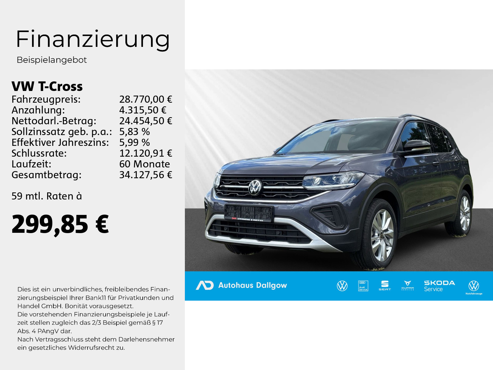 T-Cross Life 1.5 l TSI 150PS DSG PDC+Navi+Klimaa