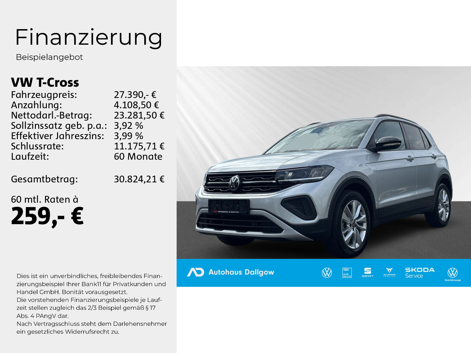 T-Cross GOAL 1.0l TSi116PS*DSG+PDC+Navi-WiRä+RFK