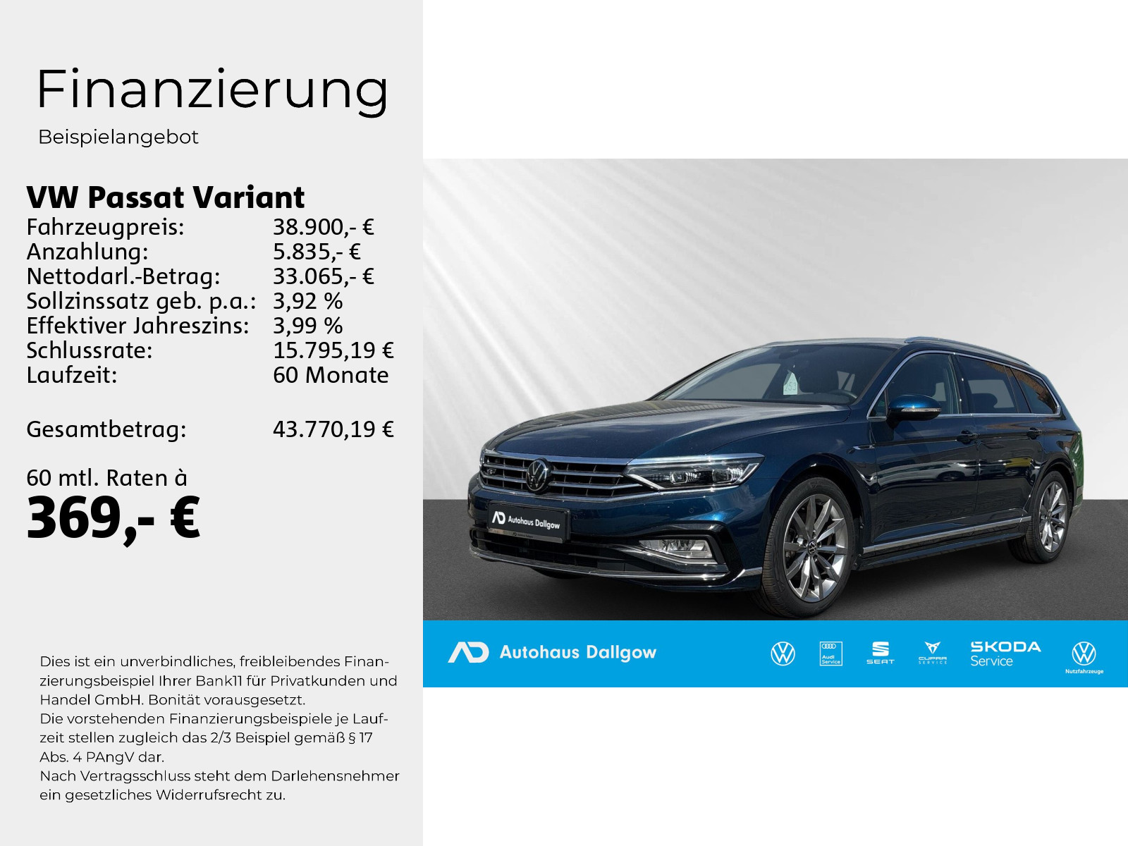 Passat Variant Elegance 1,5 l TSI OPF 11 0 kW (150 PS) 7-Gang-Doppelkupplungsgetr iebe DSG