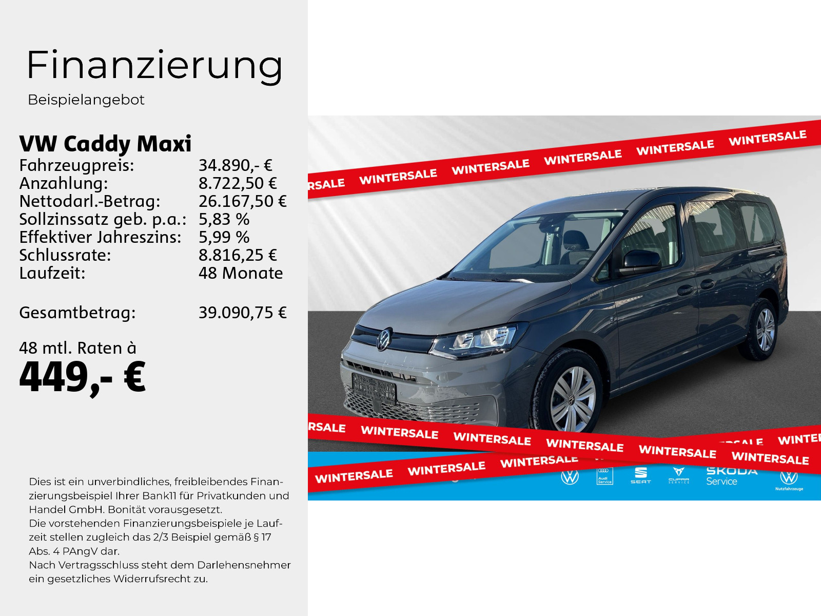 Caddy Maxi Klima*Netz*Winterpaket*PlusAusstatt.