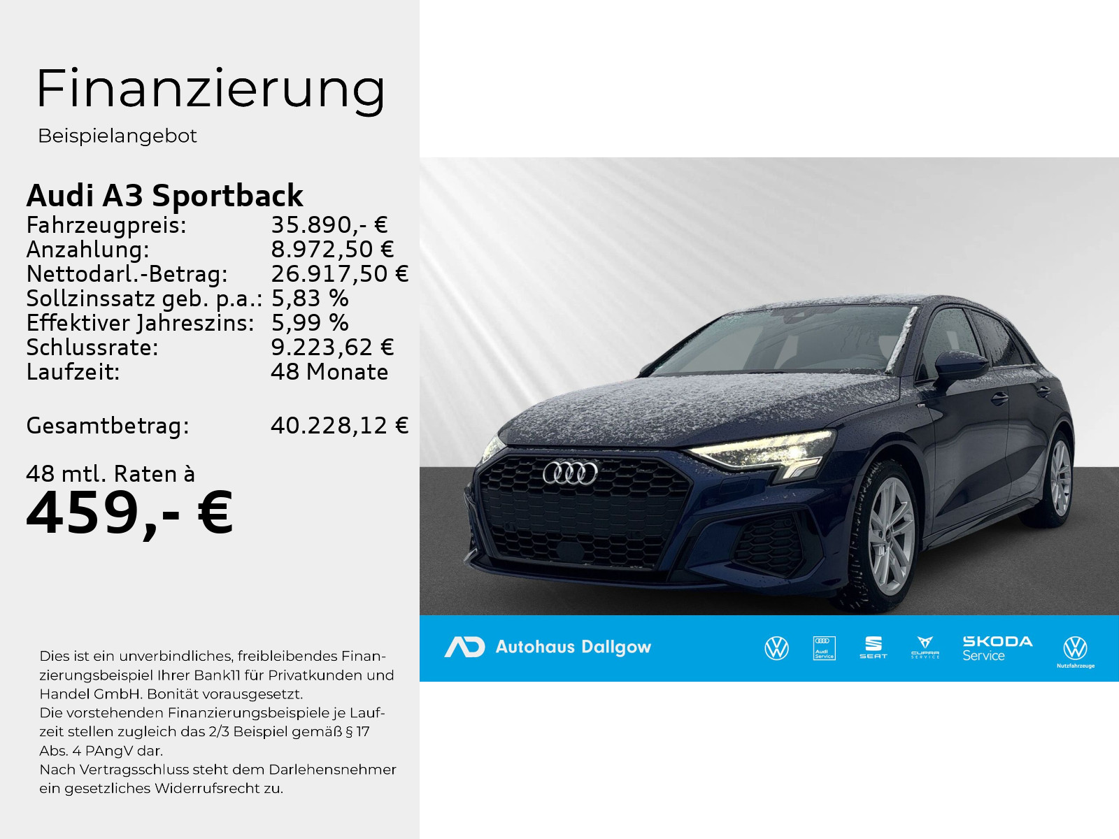 A3 Sportback S line 35 TFSI 150 PS S tronic