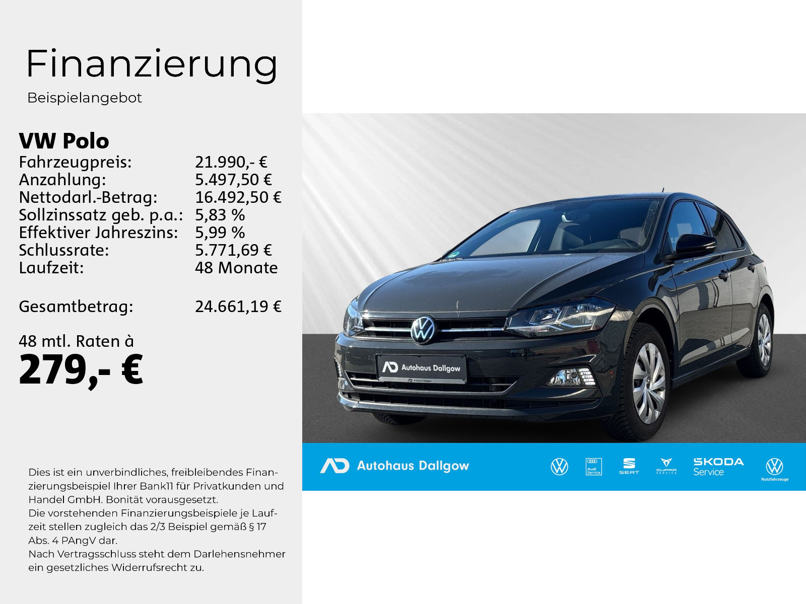 Polo Comfortline 1,0 l TSI OPF 81 kW (110 PS) 7-Gang-Doppelkupplungsgetriebe DSG