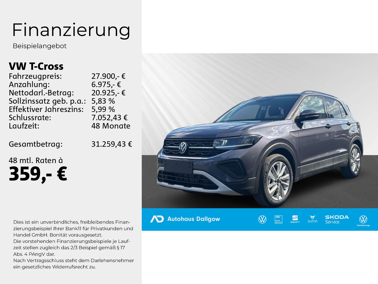 T-Cross Life / Tageszulassung UPE: 