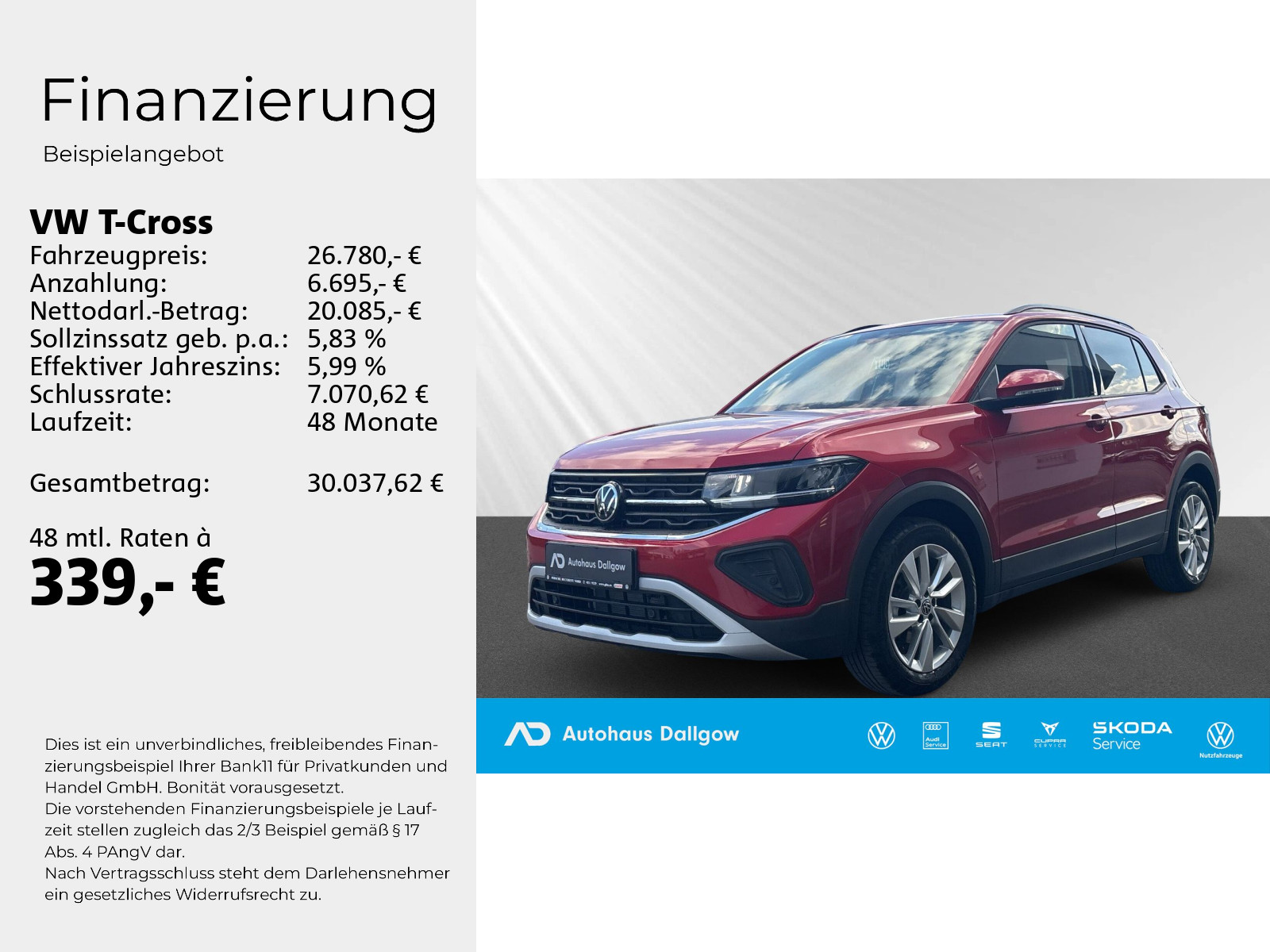 T-Cross Life / Tageszulassung