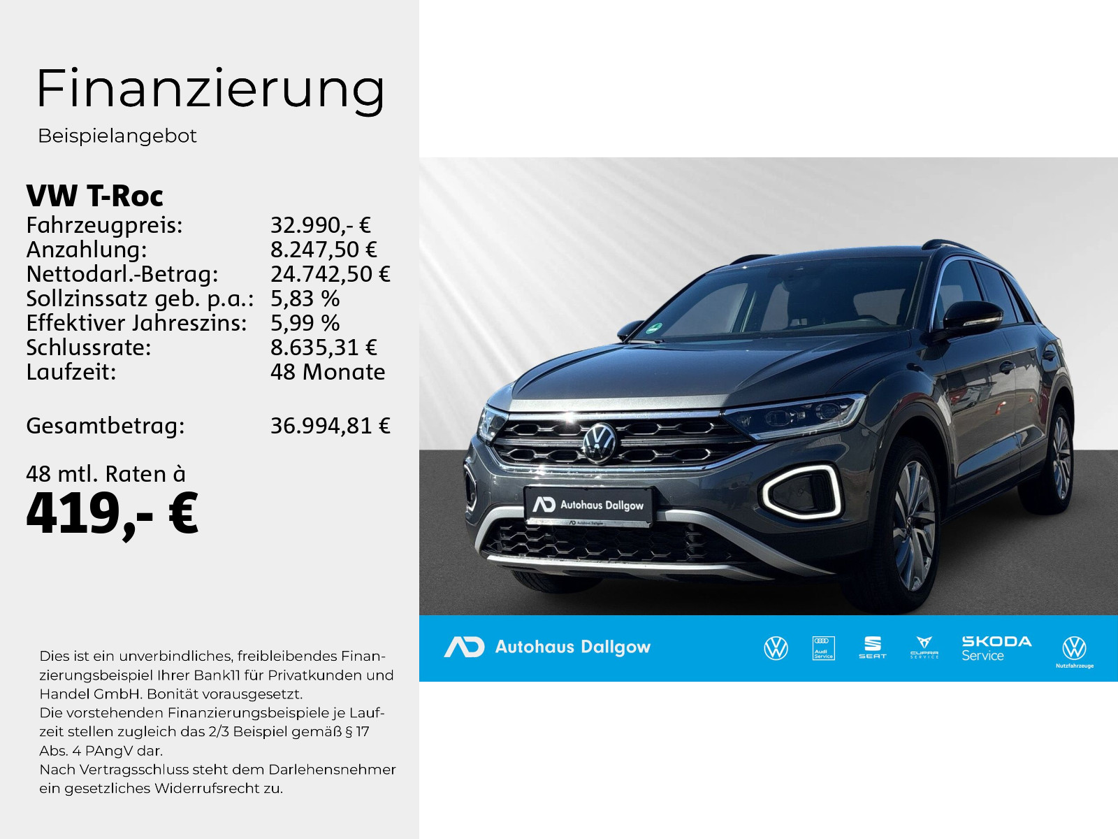 T-Roc 1.5 TSI Goal / Jahreswagen / Anschlussgarantie