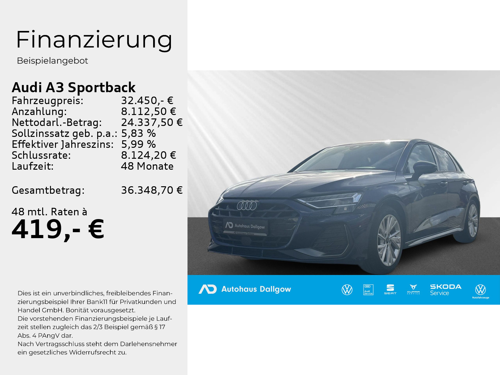 A3 Sportback S line 35 TFSI 110(150) kW(PS) S tronic