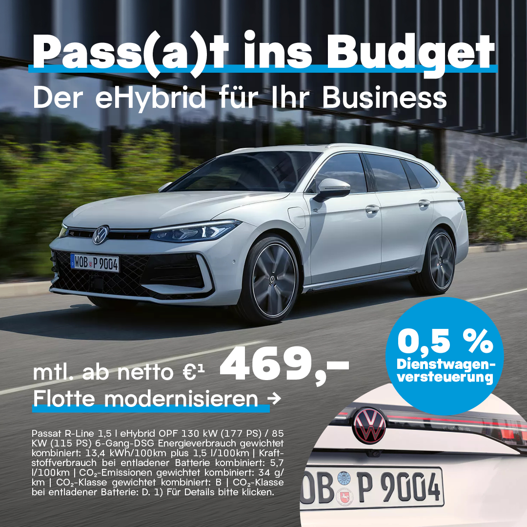 BEITRAG VW Passat Hybrid Sonderleasing Gewerbe
